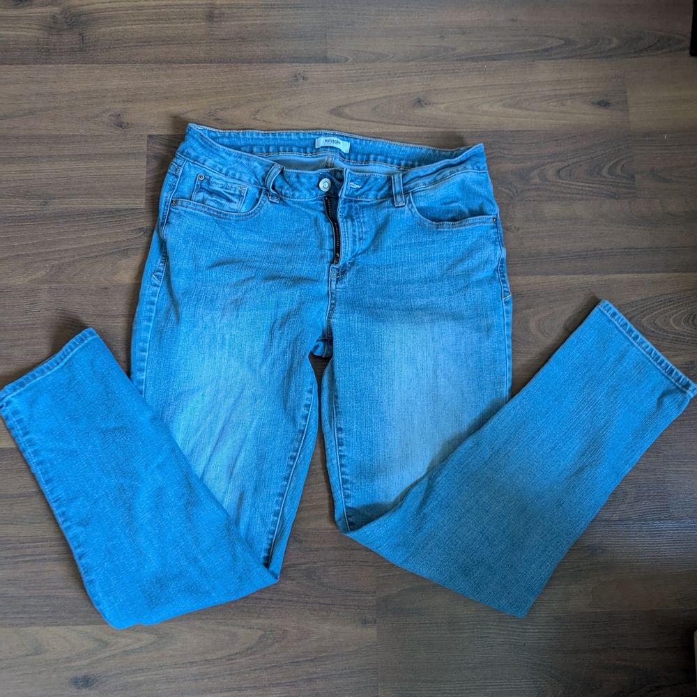 Kensie Women's Skinny Mid Waist Light Blue Jeans In Great Condition